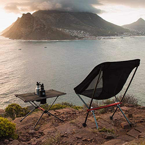 Naturehike FT07 Ultralight Camping Table, 1.6 LBS Portable Backpacking Table with Carry Bag & Cup Holder, Folding Mesh Camp Table for Camping Picnic Beach Fishing