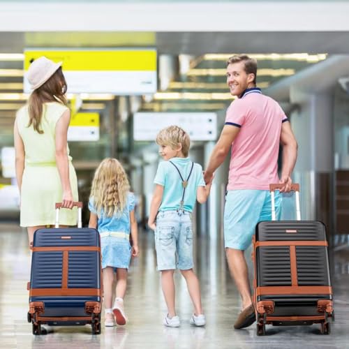 Lumesner 5 Piece Luggage Sets with Travel Backpack, 20" Carry On Hardside Spinner Suitcases, TSA Lock, Durable PC (Blue, 5 piece set (20inch)) - color: Blue(20inch-5piece Set)