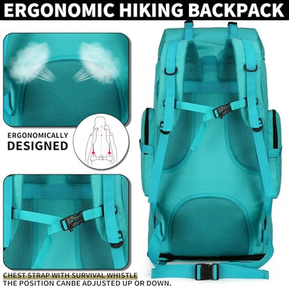 Hiking Backpack for Men 70L/100L Camping Backpack Military Rucksack Molle 3 Days Assault Pack for Climbing | Camping Backpack - color: 100l-lakeblue