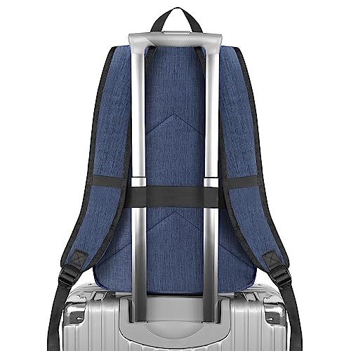 Mancro Laptop Backpack, 15.6 inch Business Backpack Anti Theft College School Computer Bag for Men Women Travel Backpack with Laptop Compartment (Blue, 15.6 inch) - color: Blue, size: 15.6 inch