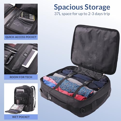 Aerolite AA & Delta Airlines Travel Backpack for Adults - Maximium Size Personal Item Backpack 18”x14”x9” with YKK Zippers | Lightweight & Eco Friendly Shoulder Backpack with USB Charging Port - size: 18x14x9" AA/Delta