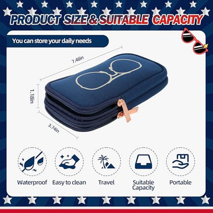 KKP Double Eyeglass Case | Sunglasses Cases with 2 Compartments - color: Multicolored