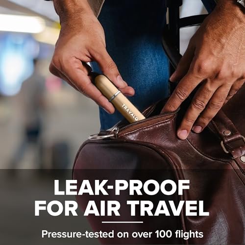 Travalo Classic HD Perfume Atomizer - Leak-Proof and TSA Approved for Air Travel - Reusable, Airtight, Easy-Fill Mini Pump Sprayer - Lightweight, Elegant Design w/Volume Window - Gold 0.17oz - color: Gold