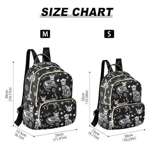 Women Fashion Backpack Purse Casual Lightweight Travel Shoulder Bag Death Cat Rucksack Ladies Bag, Medium - color: Death Cat, size: Medium