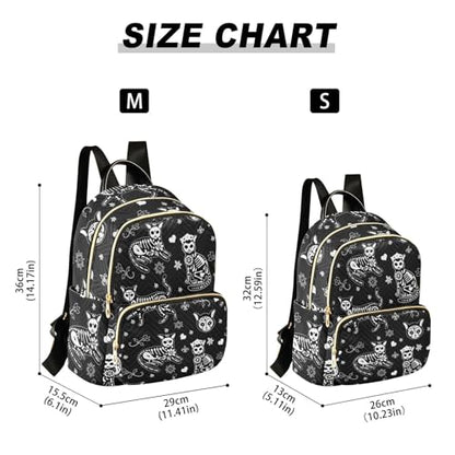 Women Fashion Backpack Purse Casual Lightweight Travel Shoulder Bag Death Cat Rucksack Ladies Bag, Medium - color: Death Cat, size: Medium