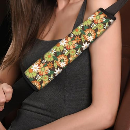 Cute Daisy Safety Belt Cover Shoulder Safety Strap Covers Pads 2 Piece Comfortable Driving Easy to Install Protect You Neck And Shoulder From The Seat Belt Rubbing - color: Cute Daisy