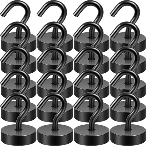 Neosmuk Magnetic Hooks, Cruise Ship Essentials, 40lb+ Heavy Duty Magnetic Hooks for Cruise Cabins, Refrigerator, Grill, Hanging, and Travel | Extra Strong Must-Haves Magnet Hook,Black,Pack of 20 - color: Black, size: 40lb