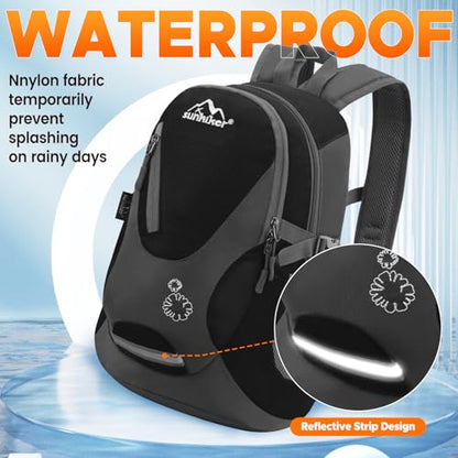 sunhiker Small Hiking Backpack Women Men 20L Lightweight Travel Backpack Daypack Casual Backpack For Cycling Outdoor Camping - color: Black
