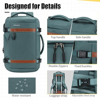 42L Travel Backpack with 4 Packing Cubes, TSA Friendly Flight Approved Carry-On Bag, Water-Resistant Business Backpack for Men Women, Fits 17.3" Laptop (Army Green) - color: Army Green