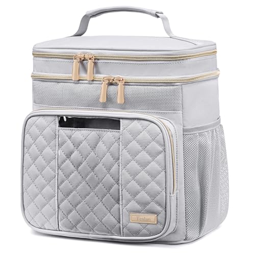 Tealari Large Toiletry Bag for Women Men,Bathroom Bag,Water Resistant Shower Bag,Makeup Bag,Portable Shower Caddy for College Dorm,Hanging Travel Toiletry Bag with Transparent Waterproof Phone Pocket - color: Light Gray