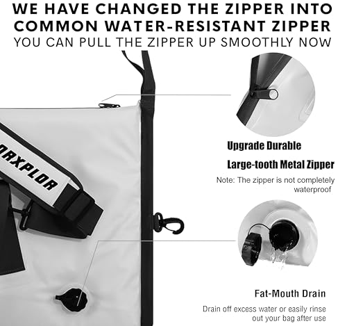 MORXPLOR Insulated Fish Cooler Bag for Fishing 41x17 47x17In 50x20In 60x24 72x30 80X40 Inches,Large Insulated Fish Kill Bag,Fishing Catch Bag Cooler with Water-resistant Zipper - color: 47inch Light Grey