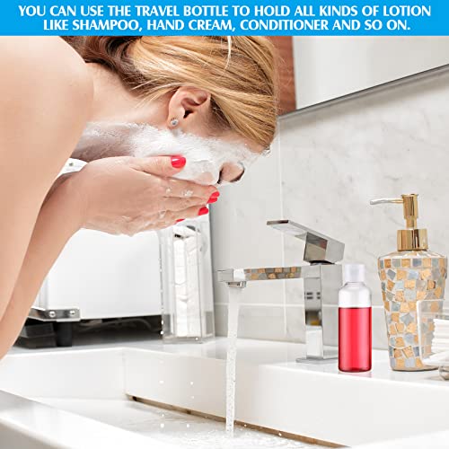 Eccliy 100 Pack 3.4oz Plastic Bottles Travel Lotion Bottle Squeeze Container Plastic Bottles with Caps Small Travel Empty Refillable Toiletry Containers for Liquid Lotion Creams with 5 Funnels (Clear) - color: Clear, size: 3.4oz