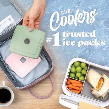 Cool Coolers by Fit & Fresh Slim Ice Packs, Quick Freeze Reusable Ice Packs for Lunch Boxes & Coolers, Long-Lasting, Space Saving Lunch Ice Packs, Multicolor, 4Pk - color: Multi Pastel (4 Pack)