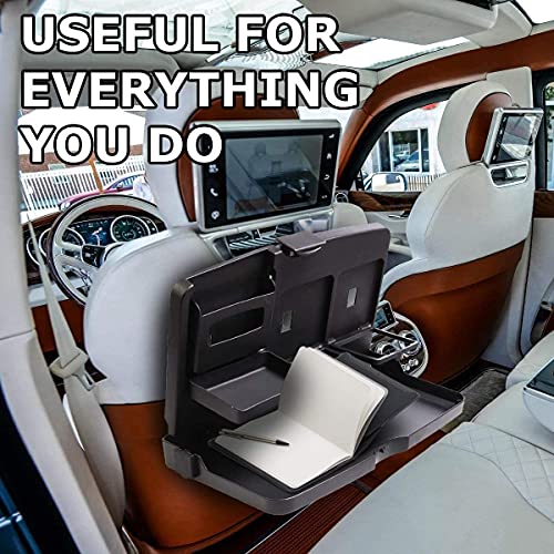 VaygWay Foldable Car Food Tray Holder Multi- Functional Portable Auto Food and Drink Tray – Black Eating Organizer Backseat Car Tray – Kids Table Holder Desk- Laptop, Meal (1 Pk Black) - color: 1 Pk Black