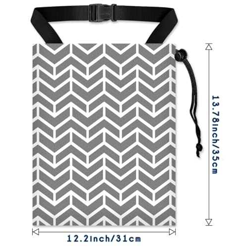 Car Trash Bag Hanging Back of Seat with Adjustable Snap Buckle Strap Cute Printed Drawstring Garbage Bags for Car-Grey White - color: Grey White Car Trash Bag