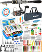 PLUSINNO Fishing Rod, Telescopic Fishing Rod and Reel Combo, Collapsible Travel Fishing Pole Rod Starter Kit, Carbon Fiber Fishing Rods and 12 +1 Bearings Stainless Steel, Fishing Gifts for Men Adults - color: Full Kit with Fishing Tackle Box, size: 1.8m