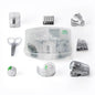 LD Products Clear Mini Office Supply Kit Portable Case with Scissors, Paper Clips, Tape Dispenser, Pencil Sharpener, Stapler & Staple Remover - color: Clear