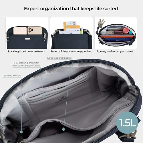 Travelon Anti-Theft Classic Convertible Crossbody & Waist Pack - color: Midnight
