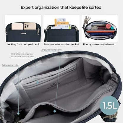 Travelon Anti-Theft Classic Convertible Crossbody & Waist Pack - color: Midnight
