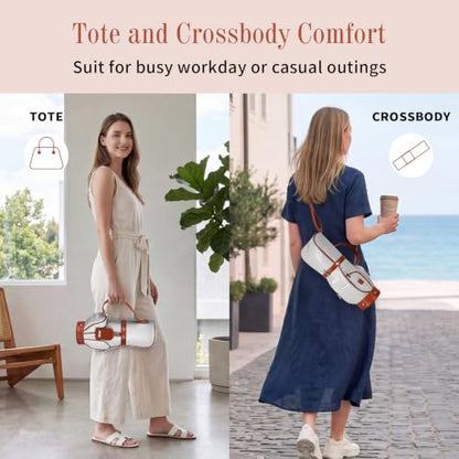 PGM Women's Versatile Crossbody and Hand bag for Work and Casual Outings with Waterproof - color: Gray Brown