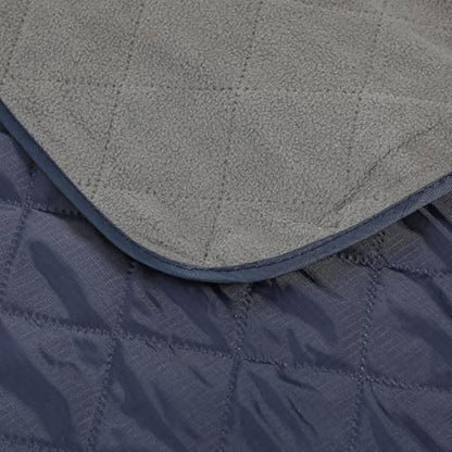 Tranqun 2 Large Outdoor Blanket 78'' x 55'' Quilted Windproof Waterproof Fleece Sandproof Stadium Foldable Warm Blanket for Camping Picnic Sporting Events Cold Weather (Navy Blue) - color: Navy Blue