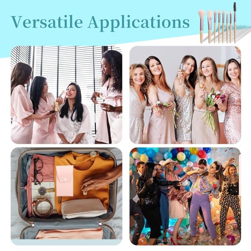 32 Sets Travel Makeup Brush Set Synthetic Fiber Face Foundation Make up Brushes Bridesmaid Gift with Travel Makeup Bag for Wedding Bridal Shower Favors Bachelorette Party Gift (Ivory Beige)