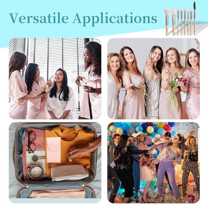 32 Sets Travel Makeup Brush Set Synthetic Fiber Face Foundation Make up Brushes Bridesmaid Gift with Travel Makeup Bag for Wedding Bridal Shower Favors Bachelorette Party Gift (Ivory Beige)