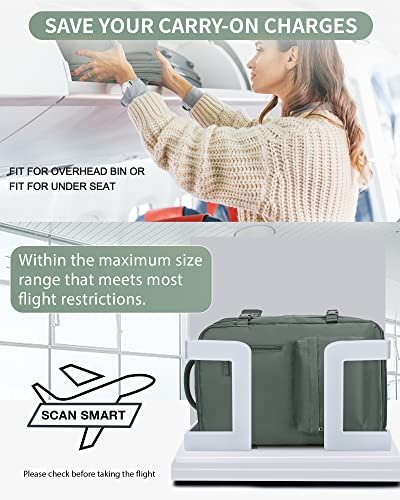 Large Travel Laptop Backpack, Expandable Flight Approved Backpack, Carry on Backpack for Women, Waterproof 17inch Laptop Hiking Backpack with Shoe Compartment, Dark Green - color: A14-darkgreen