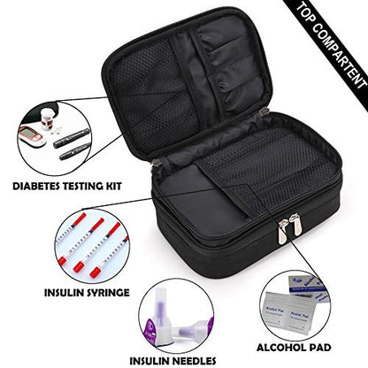 apollo walker Insulin Cooler Travel Case, TSA Approved Diabetic Medication Cooler with Ice Packs and Insulation Liner for Insulin Pens & Supplies - color: Black, size: Medium