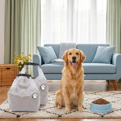 Dog Food Travel Bag 2Pack,Pet Travel Food Storage Container, Leakproof, Pet Safe,Foldable, for Maximum Freshness, for RV Road Trips, Camping, Longterm Dog Boarding Gear Accessories/white