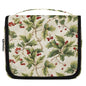 Hanging Travel Toiletry Bag for Women, Holly Berries Print Water Resistant Polyester Organizer with Hook & Handle, Large Capacity Cosmetic Bag for Travel, Gym, Camping - color: Holly Berries Print