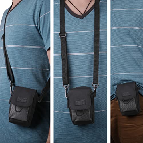 USA Gear Point Shoot Camera Case Compatible with Nikon Coolpix, Canon Powershot Elph 180, Canon G7 X Mark iii, and more - Small Digital Camera Case with Shoulder Strap, Belt Loop, Pocket for SD Card