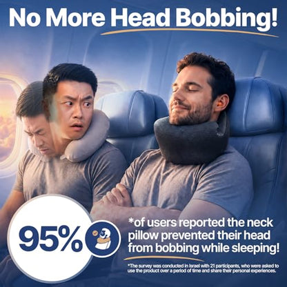 ComfyNap® Versatile Travel Neck Pillow for Airplane [Patented], 9 Positions in 3 Techniques, Plane Pillow with Pure Memory Foam, Travel Pillow with HeadRest Flight Sleep, Travel Essential - Mercury - color: Mercury