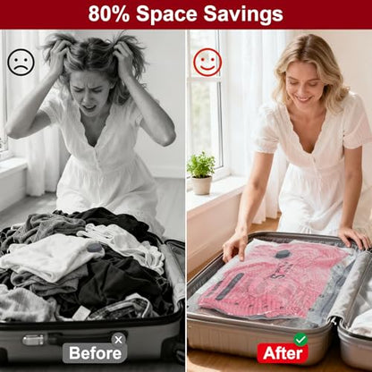 Rechargeable Wireless Pump Travel Storage Bags Set for Travel & Home, 9 Pack (9L) Portable Space Saver Bags for Clothing Suitcase Backpack, Vacuum Compression Packing Seal for Clothes, Home Storage - size: 9 Pack (9L)