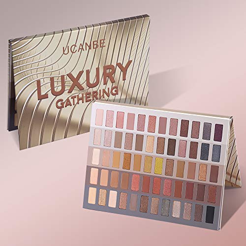 UCANBE 60 Colors Naked Eyeshadow Palette, Warm Neutral Nudes Makeup Pallet, Natural Matte Glitter Shimmer Smokey Eye Shadows Halloween Cosmetic Gift Set - color: Naked Nudes