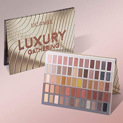UCANBE 60 Colors Naked Eyeshadow Palette, Warm Neutral Nudes Makeup Pallet, Natural Matte Glitter Shimmer Smokey Eye Shadows Halloween Cosmetic Gift Set - color: Naked Nudes