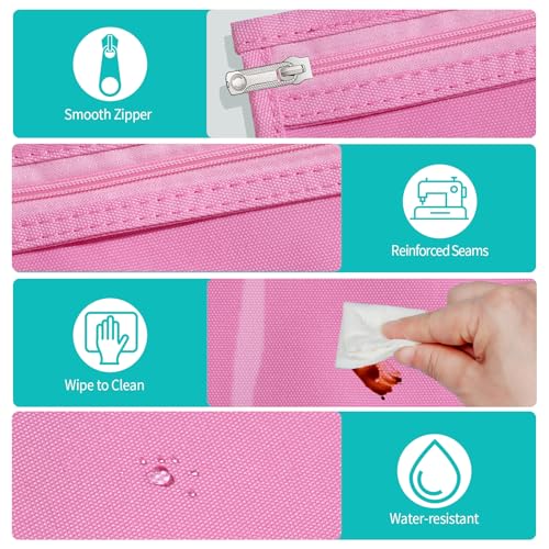 HIONXMGA TSA Approved Toiletry Bag, Set of 3 Clear Travel Toiletry Bag Quart Size Zipper Travel Pouch, Waterproof Makeup Cosmetic Bag for Women Men Kids Toiletries Carry on, Pink Large - color: Pink, 3 Large
