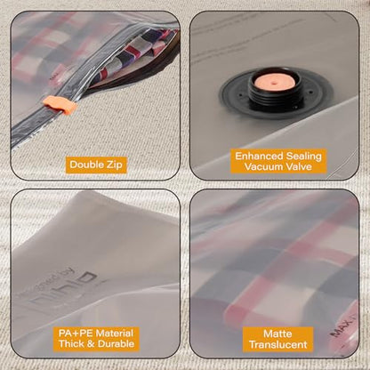 Rechargeable Wireless Pump Travel Vacuum Storage Bags, 15 Pack Portable Seal Bags for Travel and Home, Compression Packing for Clothing, Clothes, Blankets, Luggage, Suitcase - size: 15 Combo Travel Size