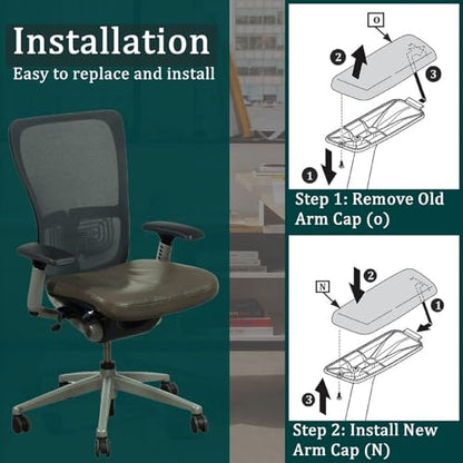 Chair Armrest Replacement, Arm Pad Caps Replacement for Haworth Zody Office Chair 1 Pair (Black) - color: Black(1 Pair)