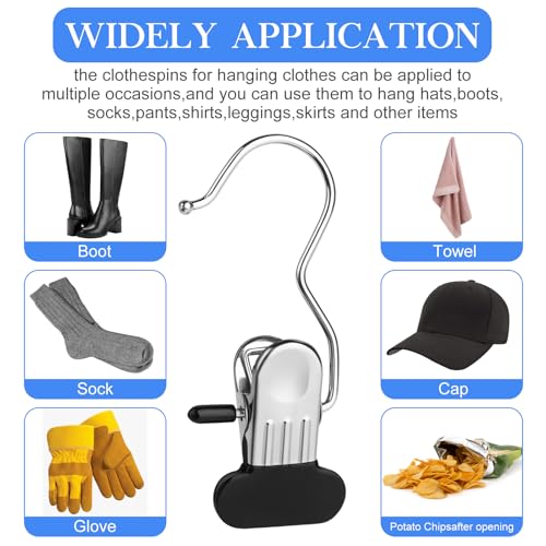 Clothes Pins 25-Pack Laundry Hook Hangers Clothes Hanger Clips for Closet Organizer Socks Towels Clips Heavy Duty Clothespins Bulk Clothes Hanger Clips for Wardrobe Travel Pants Socks Handbag