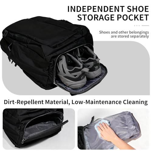 Travel Backpack for Women Men Carry on Backpack, Airline Approved Large Travel Bag Flight Approved Personal item, 15.6 Inch Laptop Backpack Casual Daypack for Weekender Business Hiking-BLACK - color: Black