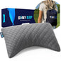 Sidney Sleep Mini Travel Size Neck Pillow - Knee, Back Lumbar and Support - Small Curved Pillow - 14 x 19 Inches - Adjustable Loft - Washable - Drawstring Backpack Included (Mini - Grey) - color: Grey, size: Travel Mini