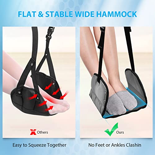 Airplane Footrest Made with Premium Memory Foam - Airplane Travel Foot Hammock, No Clashing Foot Hammock & Portable Plane Leg Rest, Provides Relaxation and Comfortable for Long Flight