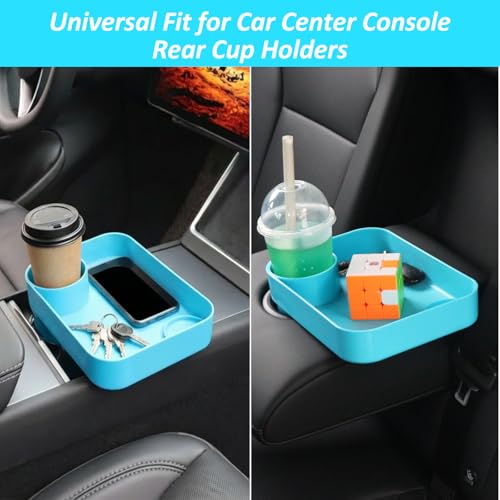 Car Seat Snack Tray for Kids, Mess-Free Square Travel Tray Cup Holder Snack Tray, Durable Car Food Tray for Toddlers, Universal Fit Kids Travel Road Trip Essentials (1, Sky Blue) - color: sky blue