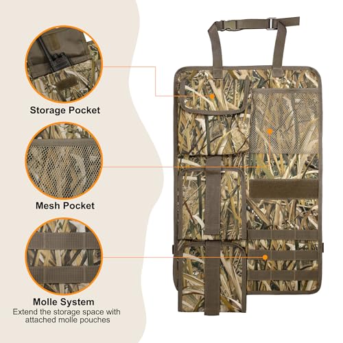 MYDAYS 2 Pack Tactical Seat Back Gun Rack, Camo Front Seat Organizer with MOLLE Panel Vehicle Gun Holder, Hunting Rifle/Shotgun (Camo1) - color: Camo1