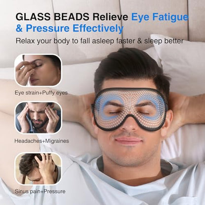 YFONG Weighted Sleep Mask, Women Men 3D Eye Mask Blocking Lights Sleeping Mask (4.2oz/120g), Pressure Relief Night Sleep Eye Mask with Adjustable Strap, Eye Cover Blindfold for Travel Nap Yoga, Gray - color: Gray