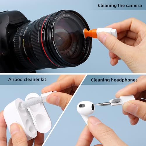 2 Pack Keyboard Cleaner Laptop Cleaning Kit, Computer Screen Cleaning Brush Tool x2, Multi-Function PC Electronic Cleaner Kit Spray x2 for iPad iPhone, Earbuds, Camera Monitor, All-in-one with Patent - color: Multi