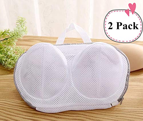 DurReus Laundry Science Bra Wash Bag Nest Delicates Padded Underwear Washing Bag Sport Bras Protector in Washer Dryer Machine - color: Wirefree Gray 2pcs