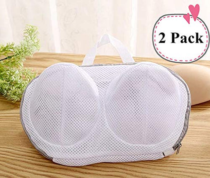 DurReus Laundry Science Bra Wash Bag Nest Delicates Padded Underwear Washing Bag Sport Bras Protector in Washer Dryer Machine - color: Wirefree Gray 2pcs