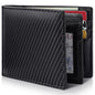 Artpaxy Mens Wallet Genuine Leather Bifold RFID Blocking Wallet for Men with 1 ID Window 13 Card Holders 2 cash pockets 1 Gift Box - color: Carbon Black